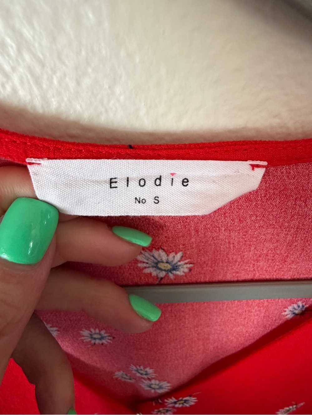 Elodie Red Floral Wrap Blouse with Tie - Picture 4 of 4